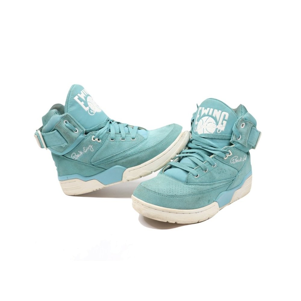Vintage Patrick Ewing High Top Suede Leather Basketball Sneakers Blue
